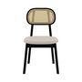 Voir la diapositive 3 : Rendez vous déco Lot de 2 chaises en bois clair, tissu beige et rotin synthétique - Maria