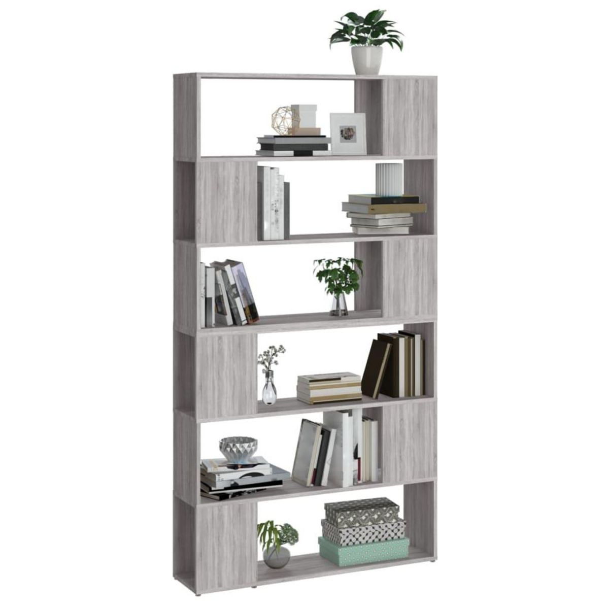 VIDAXL Bibliotheque/Separateur de piece sonoma gris 100x24x188 cm