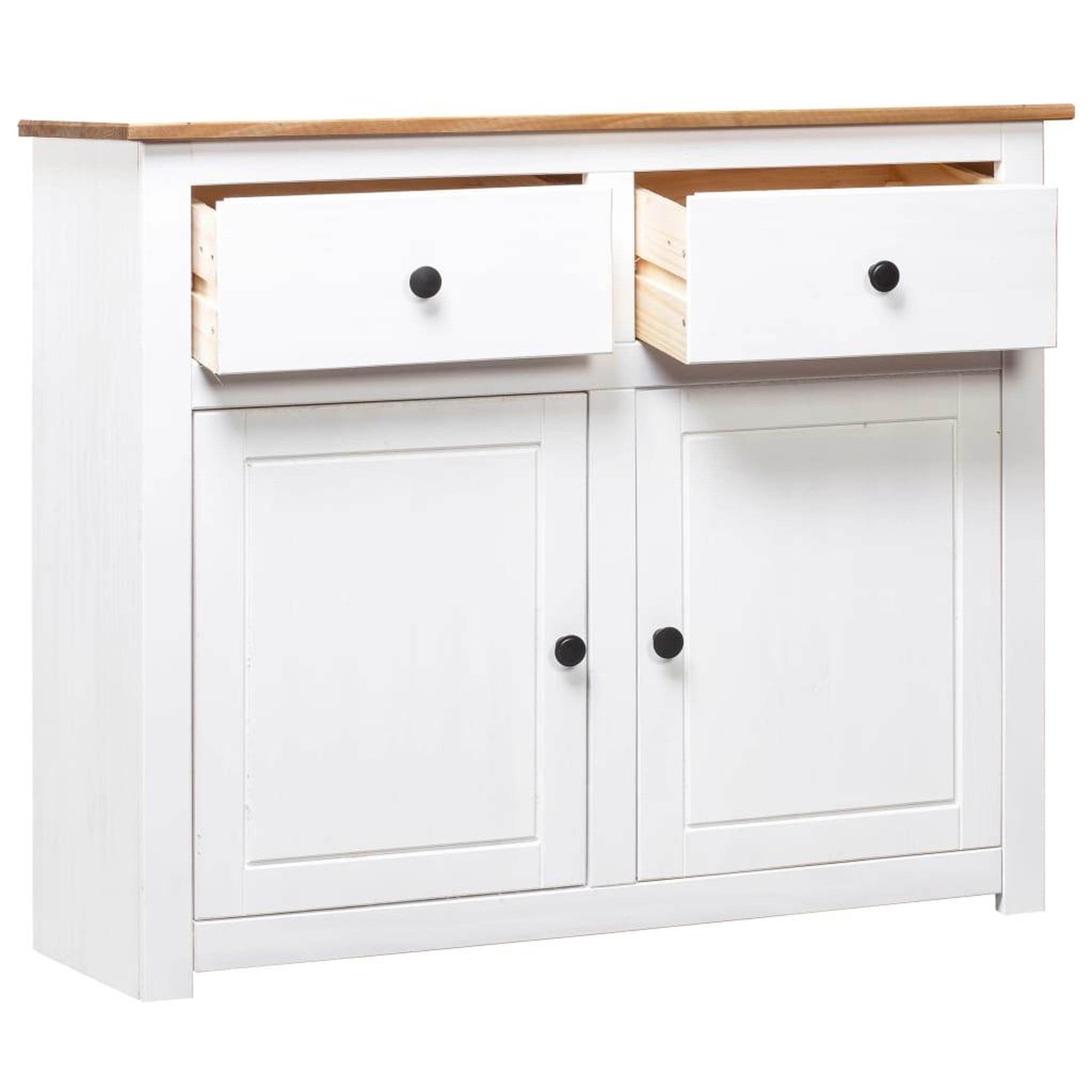 Voir la diapositive 3 : VIDAXL Buffet Blanc 93x40x80 cm Pin Gamme Panama