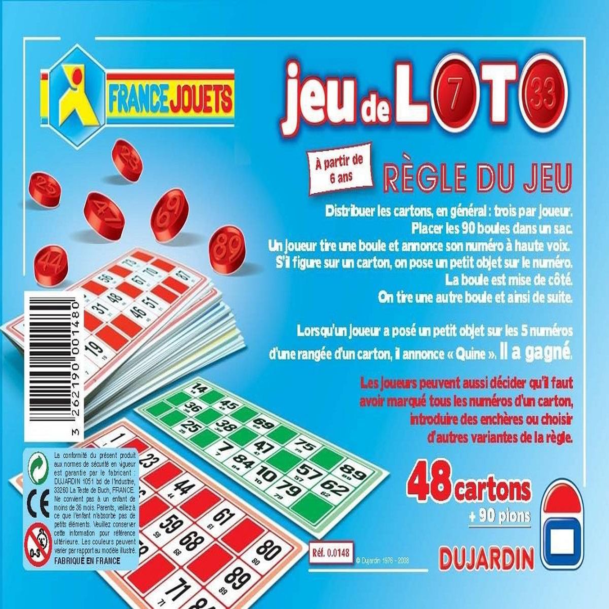 Voir la diapositive 2 : DUJARDIN Jeu de Loto 48 cartons