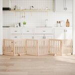 VIDAXL Barriere pour chiens avec porte 6 panneaux bois de peuplier