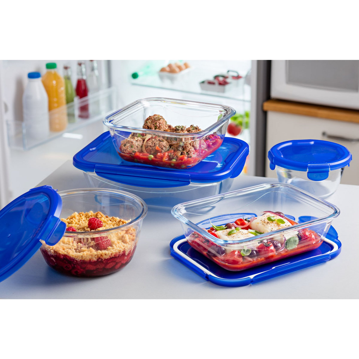PYREX Boîte rectangulaire avec couvercle 20 x 15 cm COOK & GO