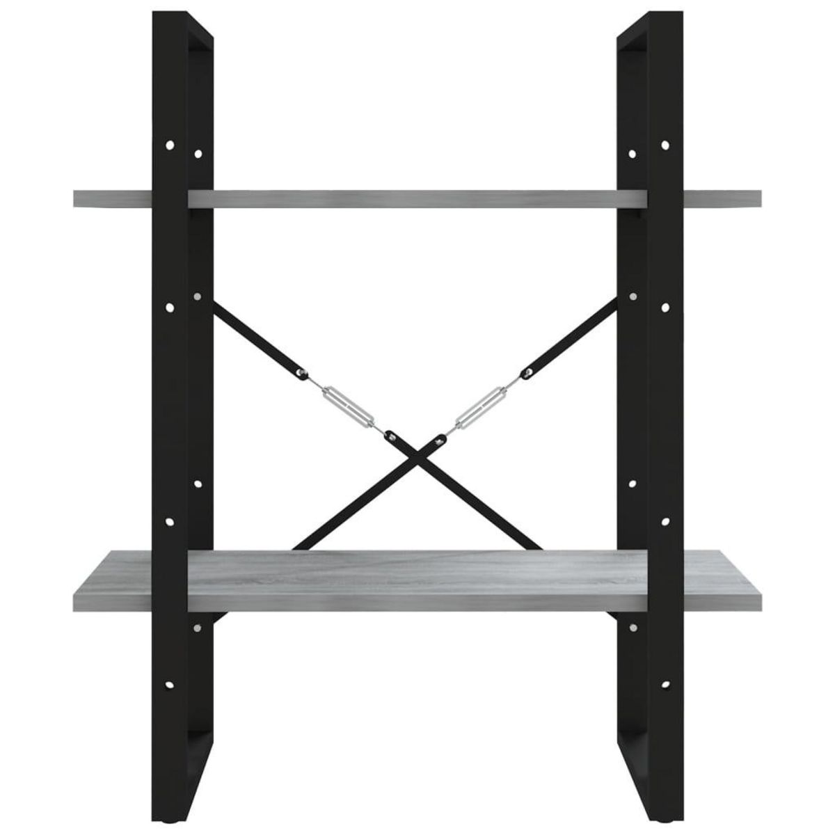 VIDAXL Bibliotheque 2 niveaux Sonoma gris 60x30x70cm Bois d'ingenierie