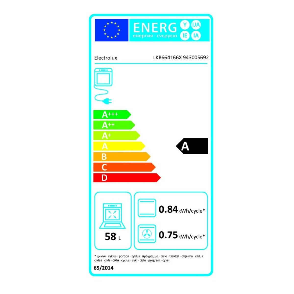 ELECTROLUX Cuisinière vitrocéramique 58l 4 feux inox - LKR664166X