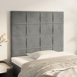 VIDAXL Tetes de lit 2 pcs Gris clair 100x5x78/88 cm Velours