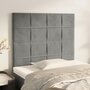 Voir la diapositive 1 : VIDAXL Tetes de lit 2 pcs Gris clair 100x5x78/88 cm Velours