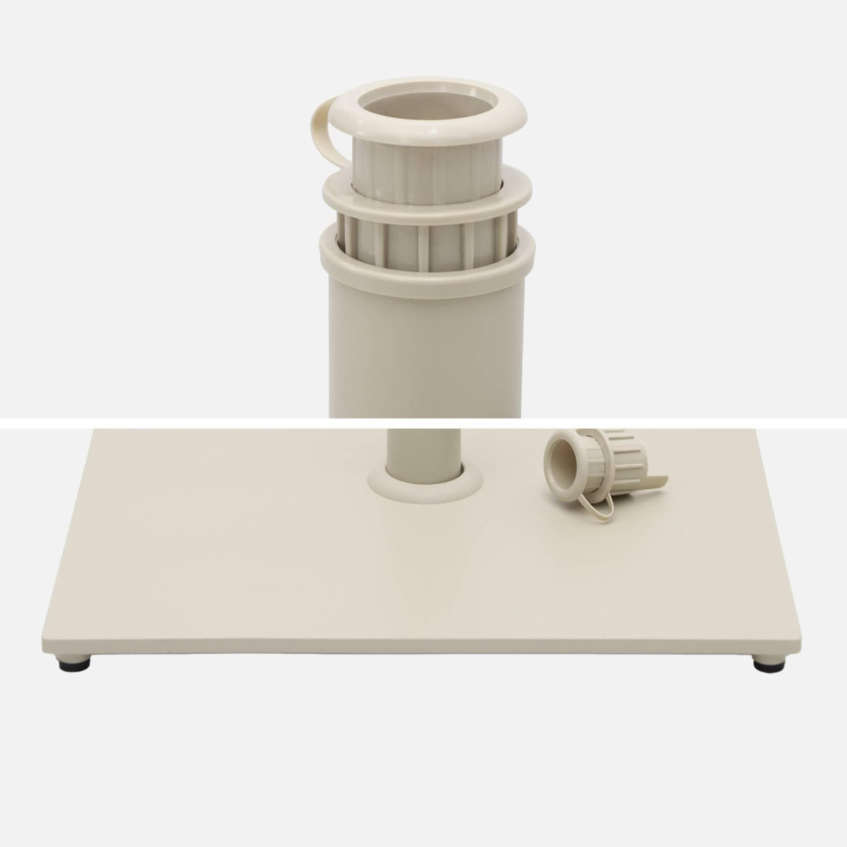 SWEEEK Pied carré en acier pour parasol à mât central - Terra