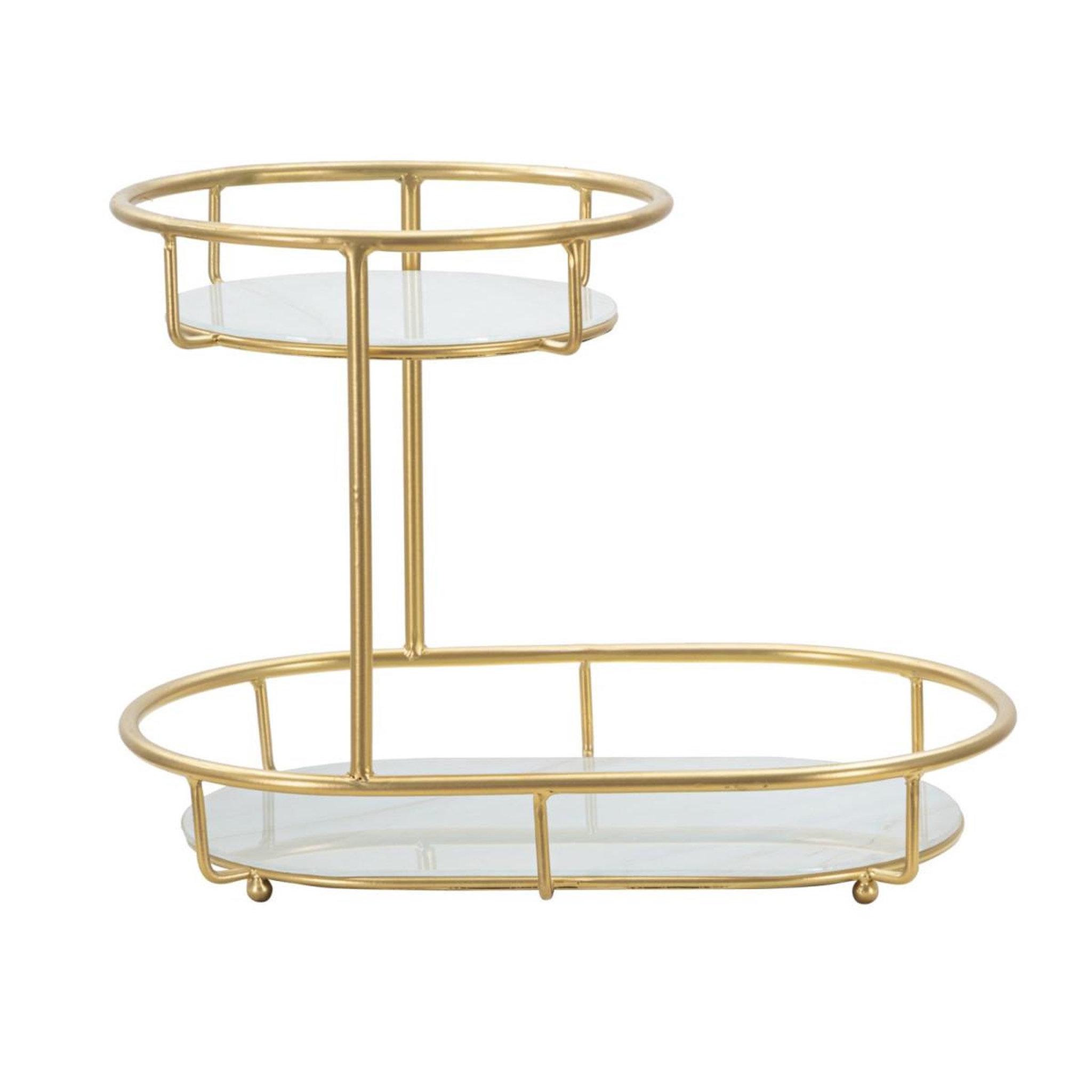 Paris Prix Plateau décoratif 2 niveaux  jade  36cm or