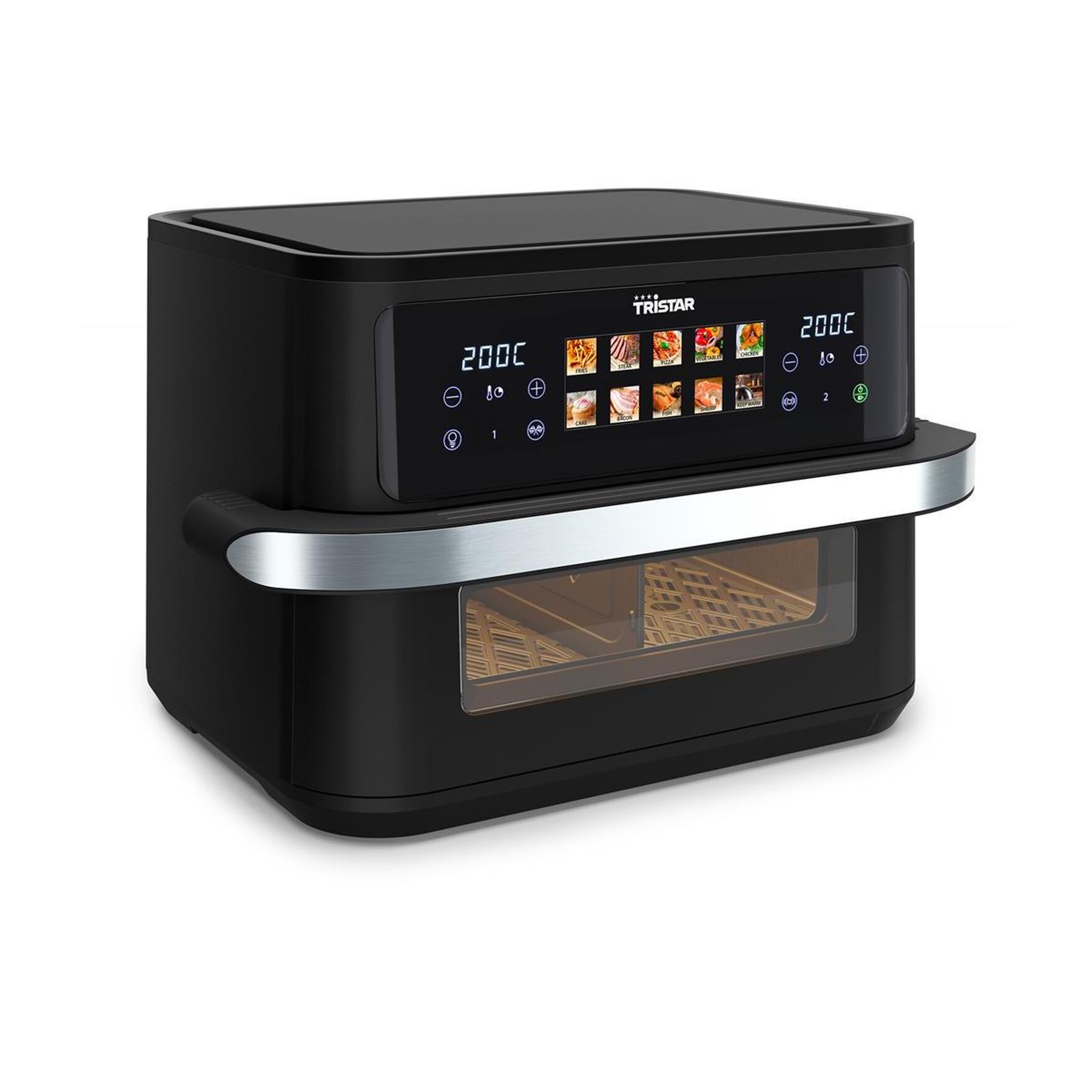 TRISTAR Tristar Double 10 L Autonome 2800 W Friteuse d'air chaud Noir, Acier inoxydable