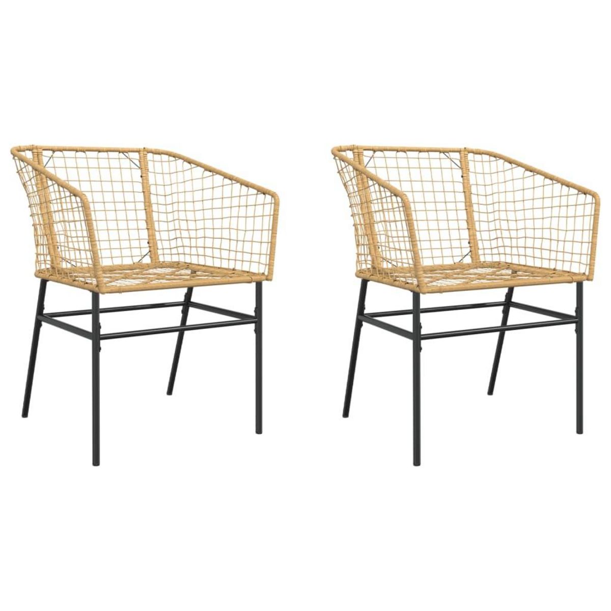 VIDAXL Chaises de jardin lot de 2 marron resine tressee