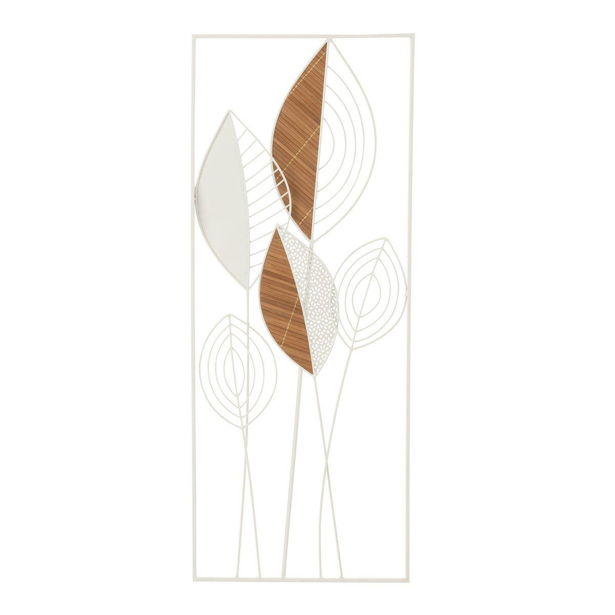 Voir la diapositive 1 : J-LINE Décoration Murale en Métal  Feuilles  75cm Multicolore