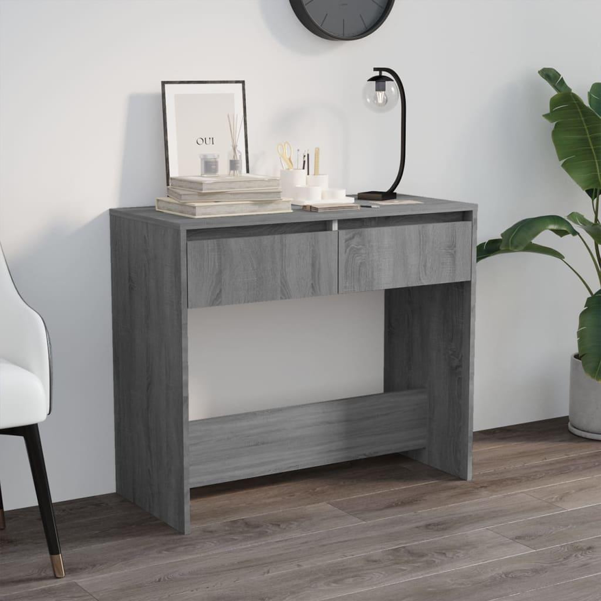 Voir la diapositive 1 : VIDAXL Table console sonoma gris 89x41x76,5 cm bois d'ingenierie