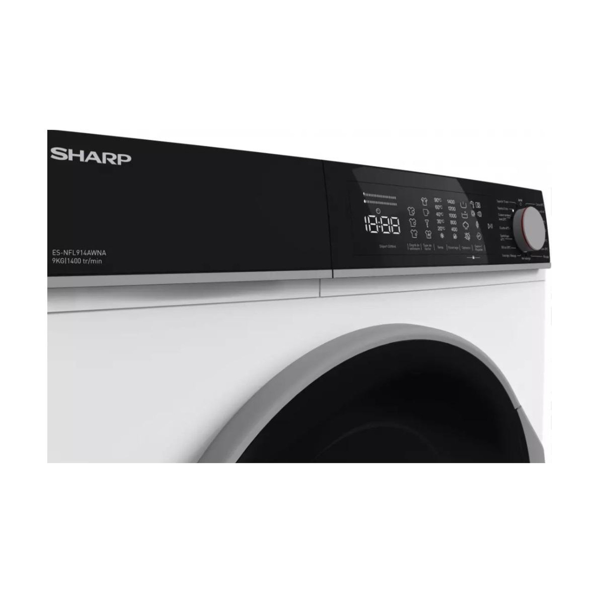 Voir la diapositive 4 : Sharp Lave-linge frontal 9kg 1400 tours/min - esnfl914awna