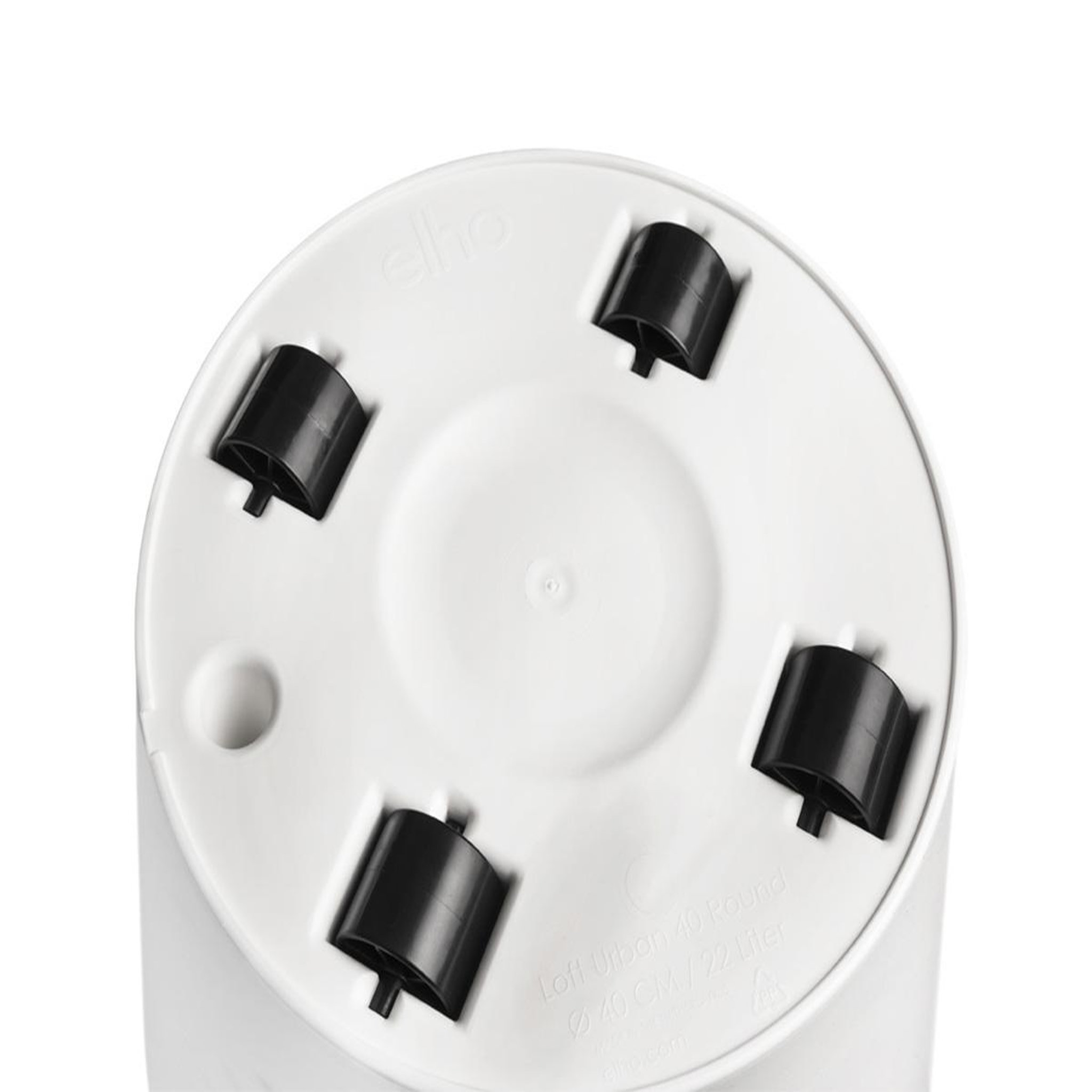 Voir la diapositive 2 : ELHO Pot de fleurs rond Loft Urban avec roues Ø 40 x H.35 cm - Blanc