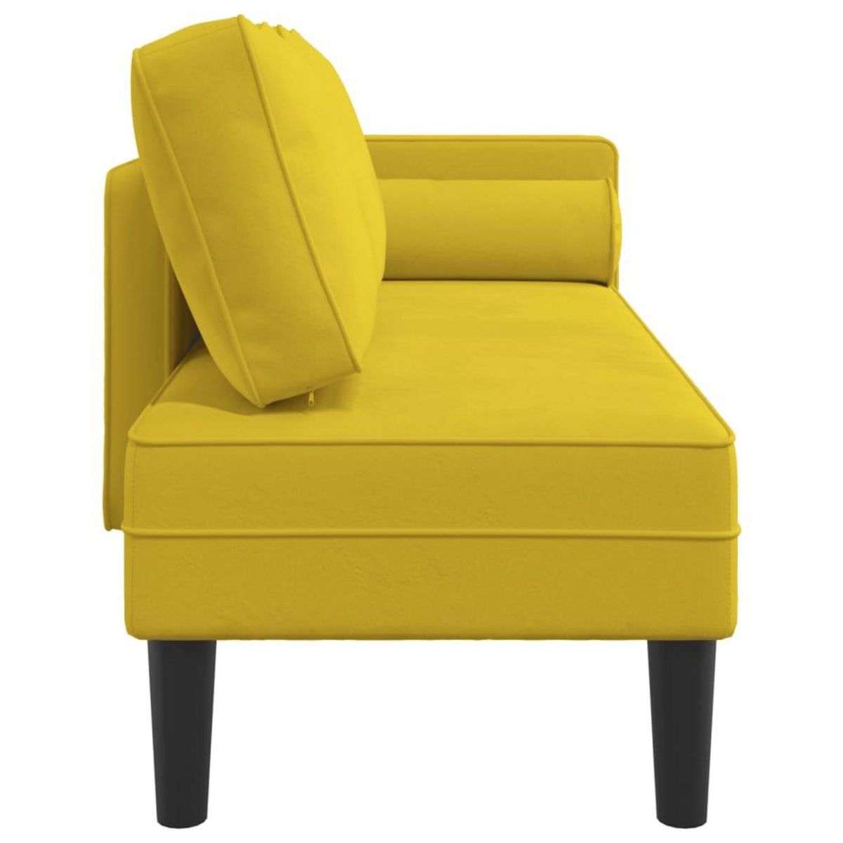 VIDAXL Chaise longue avec coussins jaune velours