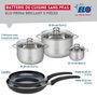 Voir la diapositive 2 : ELO Ensemble de 2 Poêles de cuisson 28 et 32 cm et 3 faitouts 12, 20 et 24 cm Elo Prima Brillant
