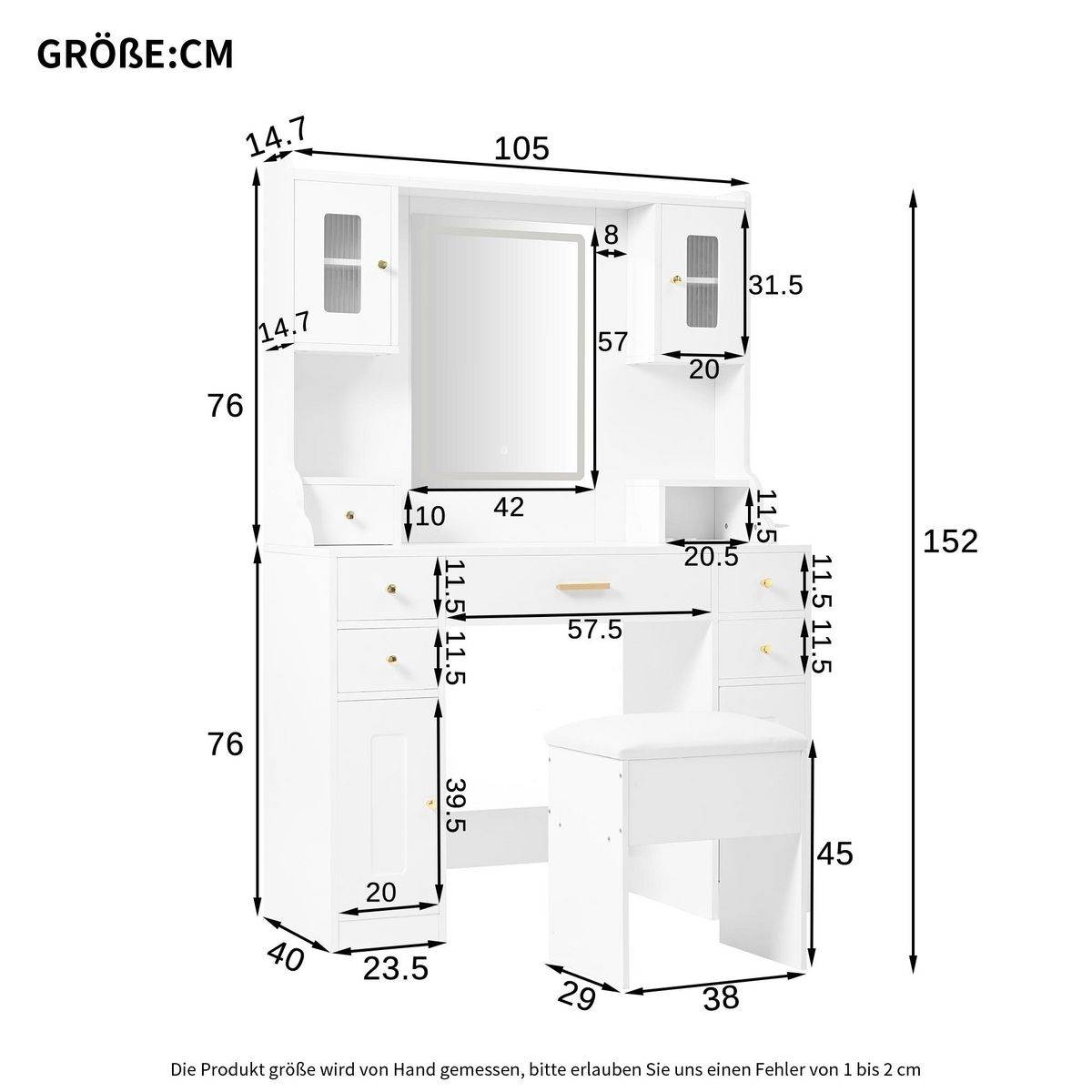 MERAX Coiffeuse coloris blanc mdf