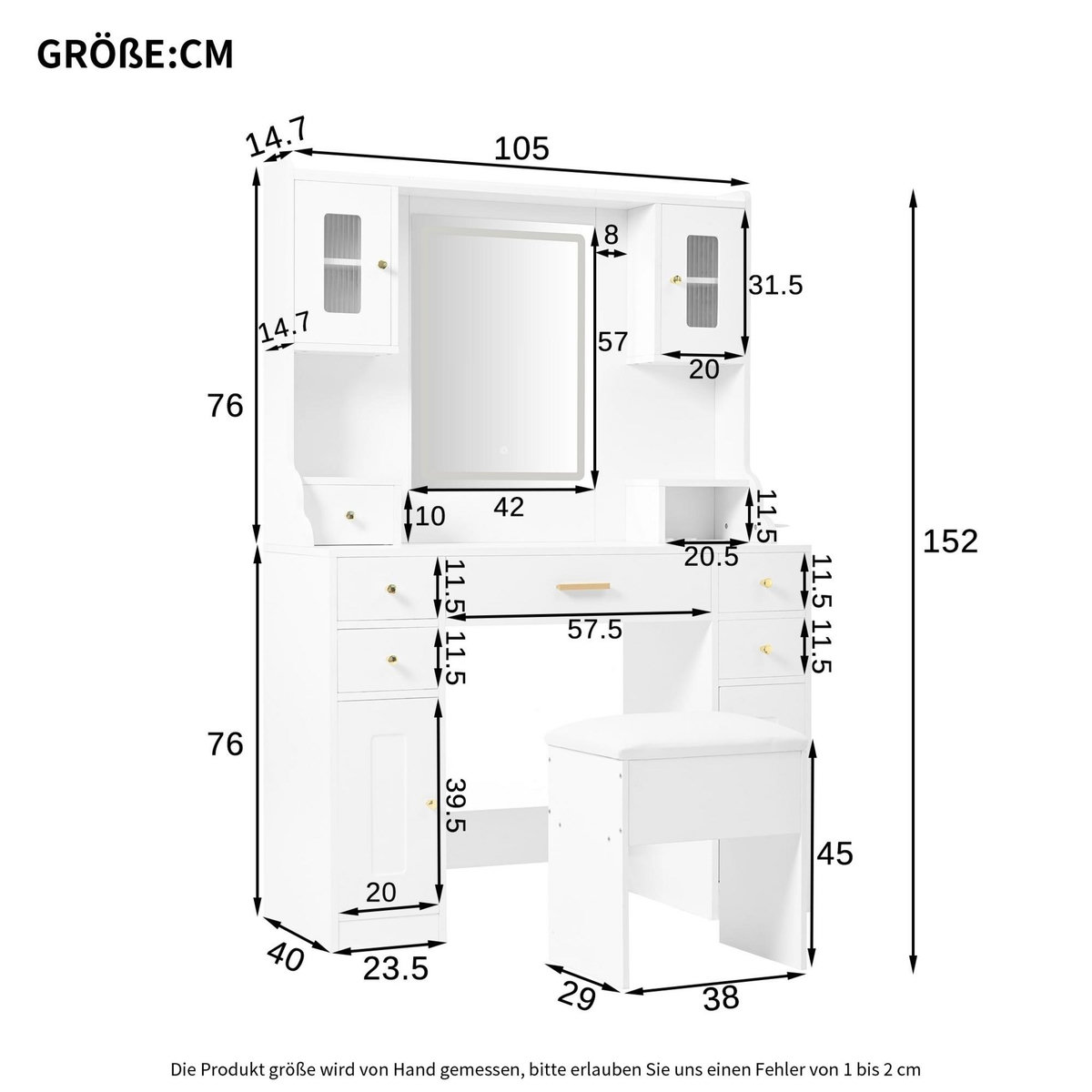 MERAX Coiffeuse coloris blanc mdf