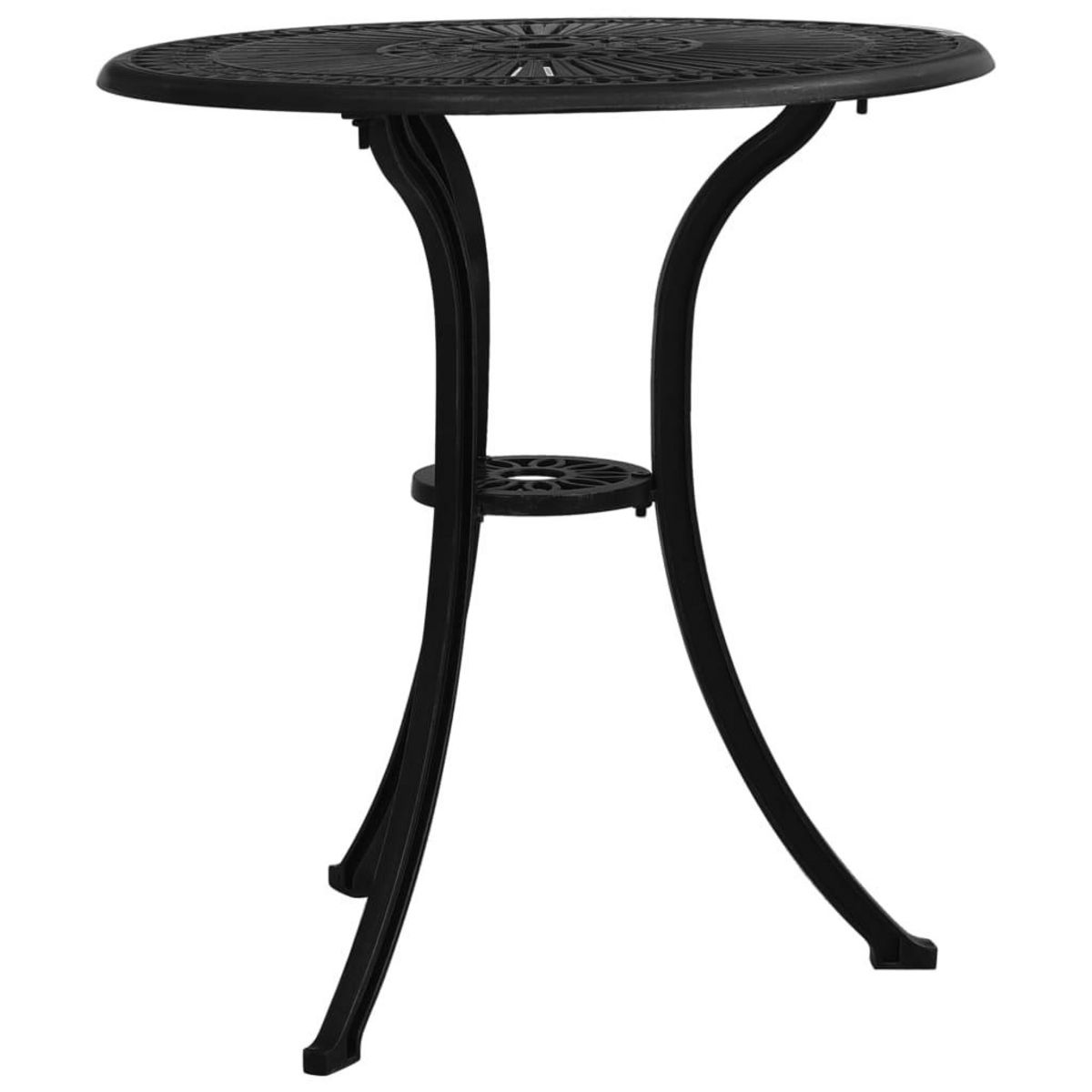 VIDAXL Table de jardin Noir 62x62x65 cm Aluminium coule