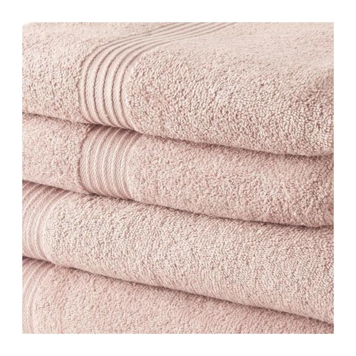 Today 2 Serviettes de toilette TODAY 50x90 + 2 Draps de bain 70x130 cm 100% Coton - Roses des sables