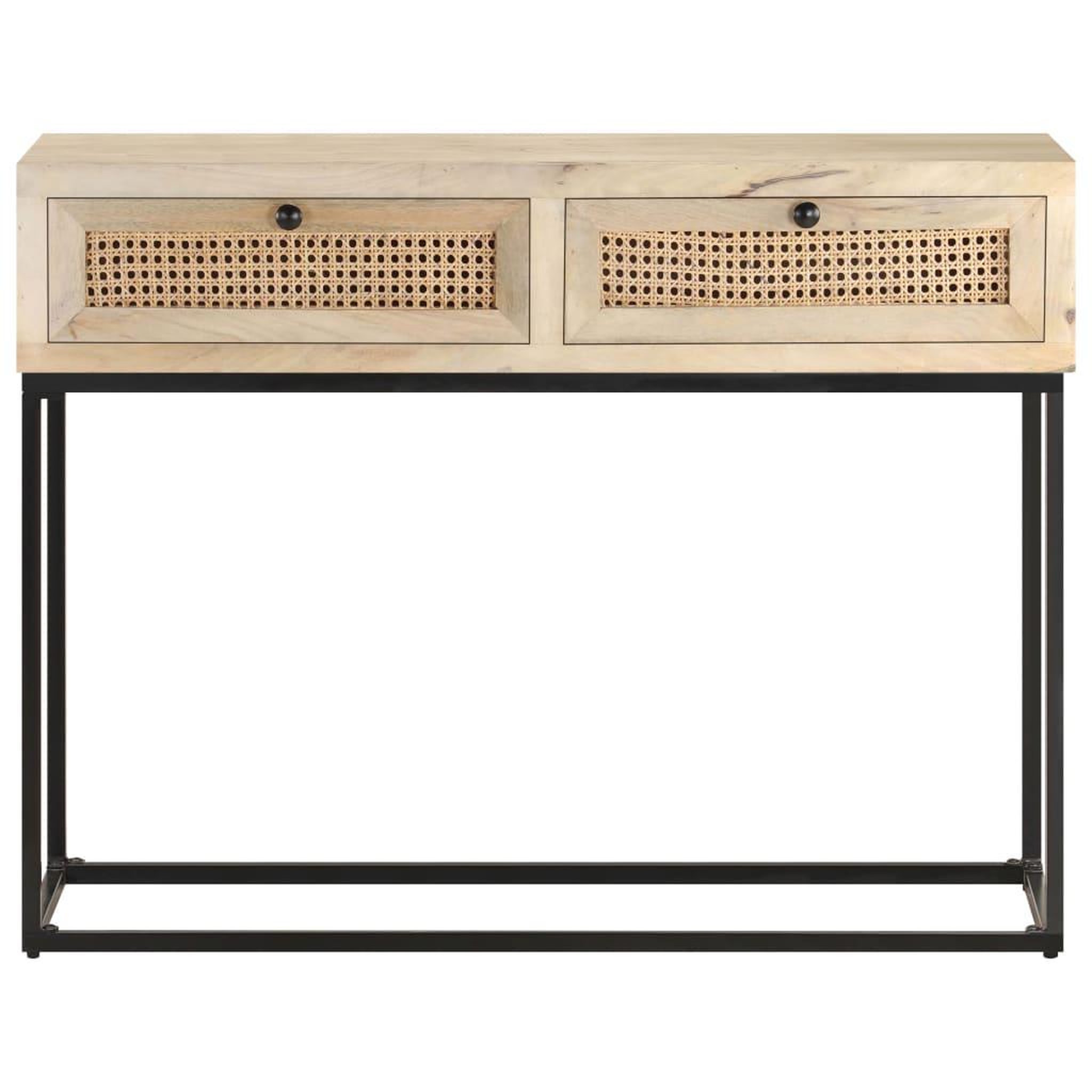 Voir la diapositive 2 : VIDAXL Table console 100x35x76 cm bois de manguier et canne naturelle