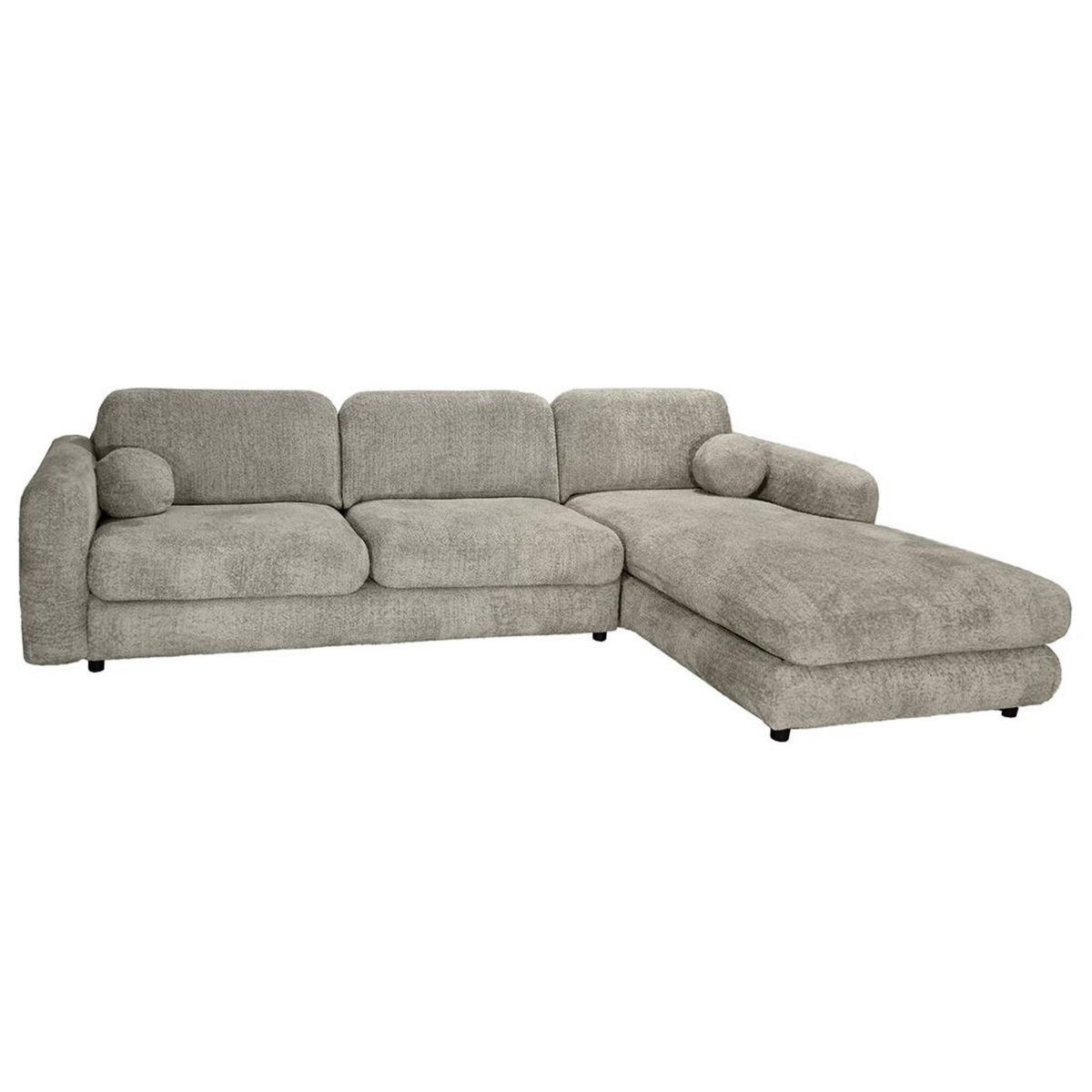 LISA DESIGN Rachel - canapé d'angle droit 4 places en tissu bouclette