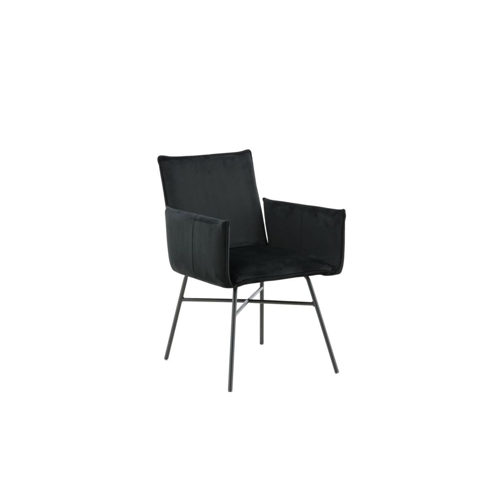 Voir la diapositive 4 : Paris Prix Chaise design en velours  petra  87cm noir