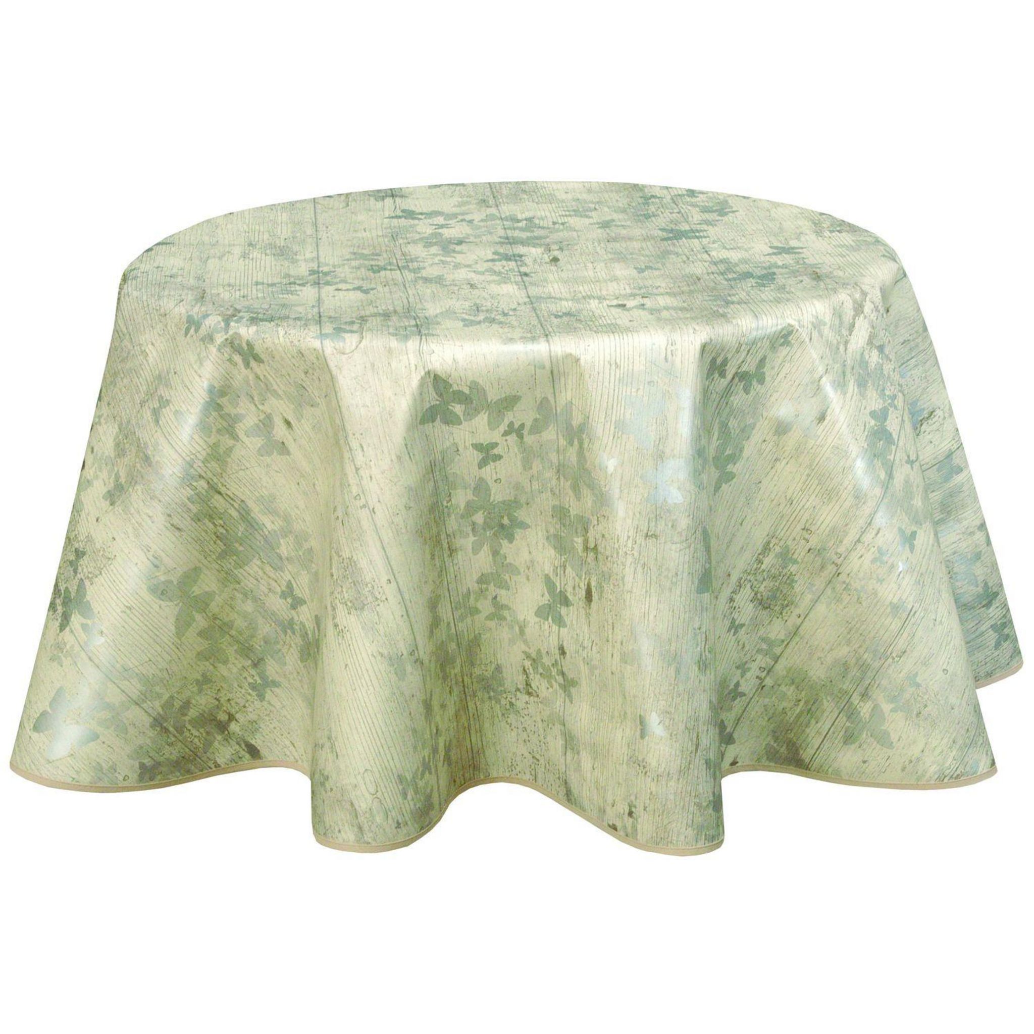 HABITABLE Nappe ronde en toile cirée design bois Cottage - Diam. 135 cm ...