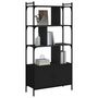 Voir la diapositive 3 : VIDAXL Bibliotheque avec portes noir 76,5x30x154,5cm bois d'ingenierie
