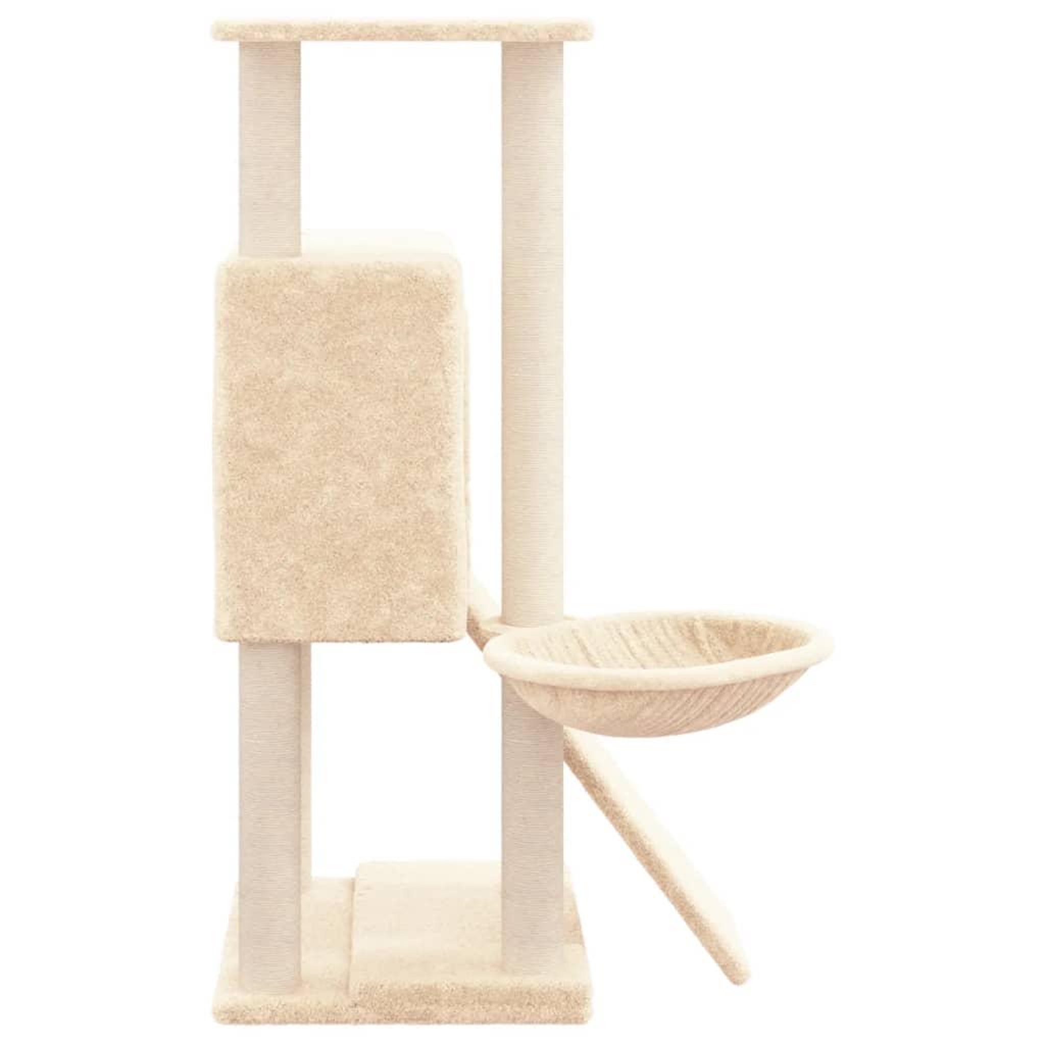Voir la diapositive 4 : VIDAXL Arbre a chat avec griffoirs en sisal Creme 96 cm