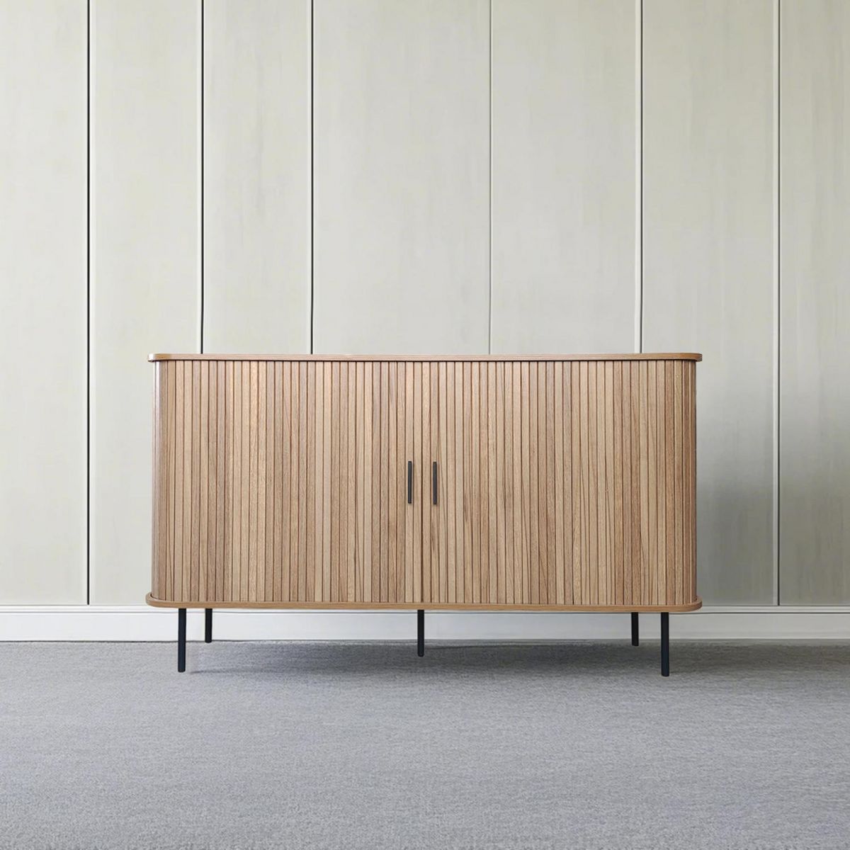 CONCEPT USINE Buffet en bois cannelé à portes coulissantes 140cm SEMARANG