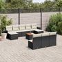 Voir la diapositive 1 : VIDAXL Salon de jardin 11 pcs avec coussins noir resine tressee