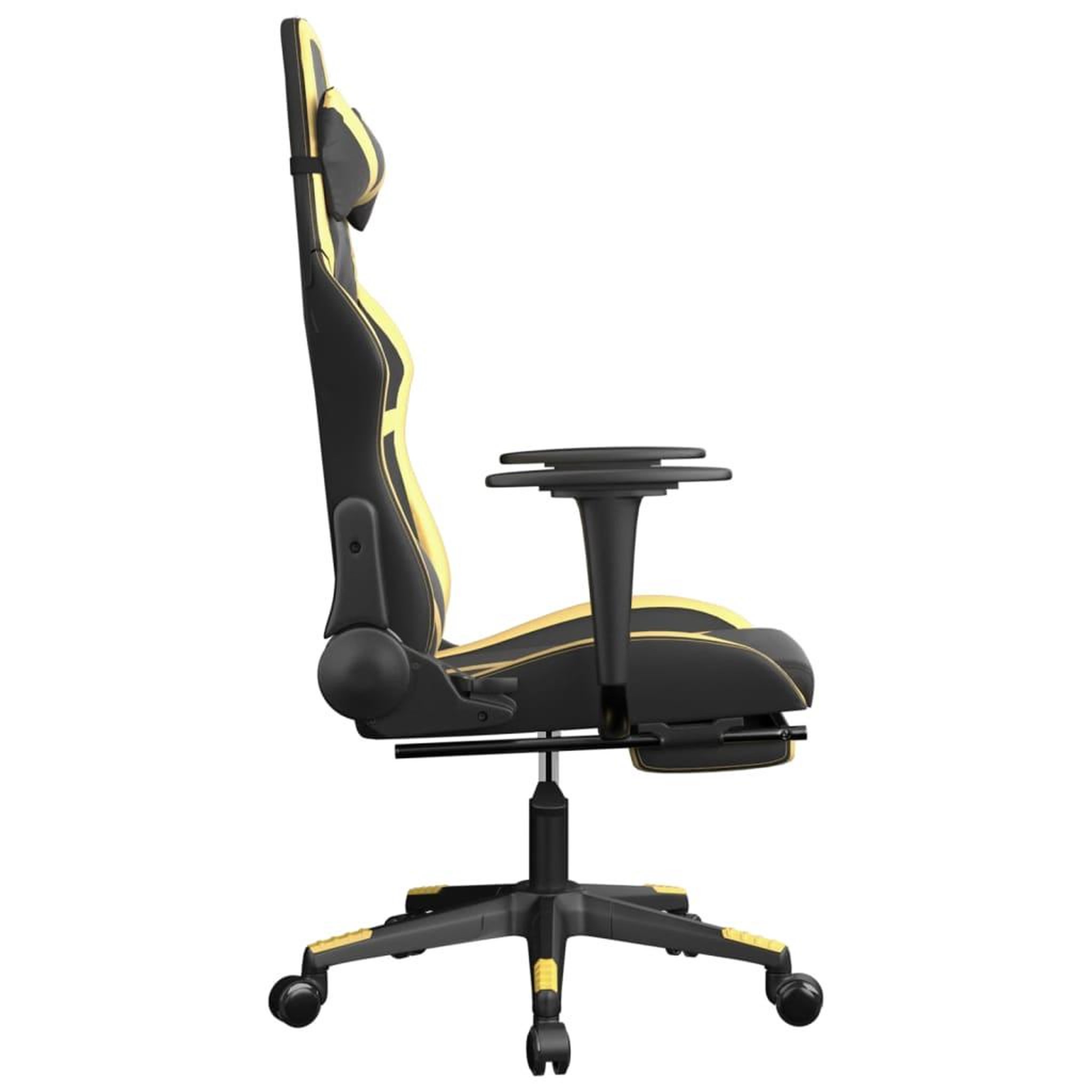 Voir la diapositive 4 : VIDAXL Chaise de jeu avec repose-pied Noir et dore Similicuir