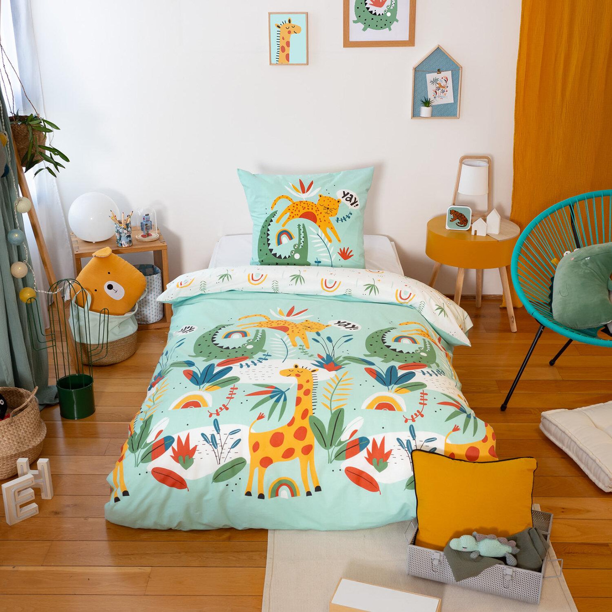 Home collection Parure de couette 2pcs 140x200cm better coton bci adouci poumba. Coloris disponibles : Vert
