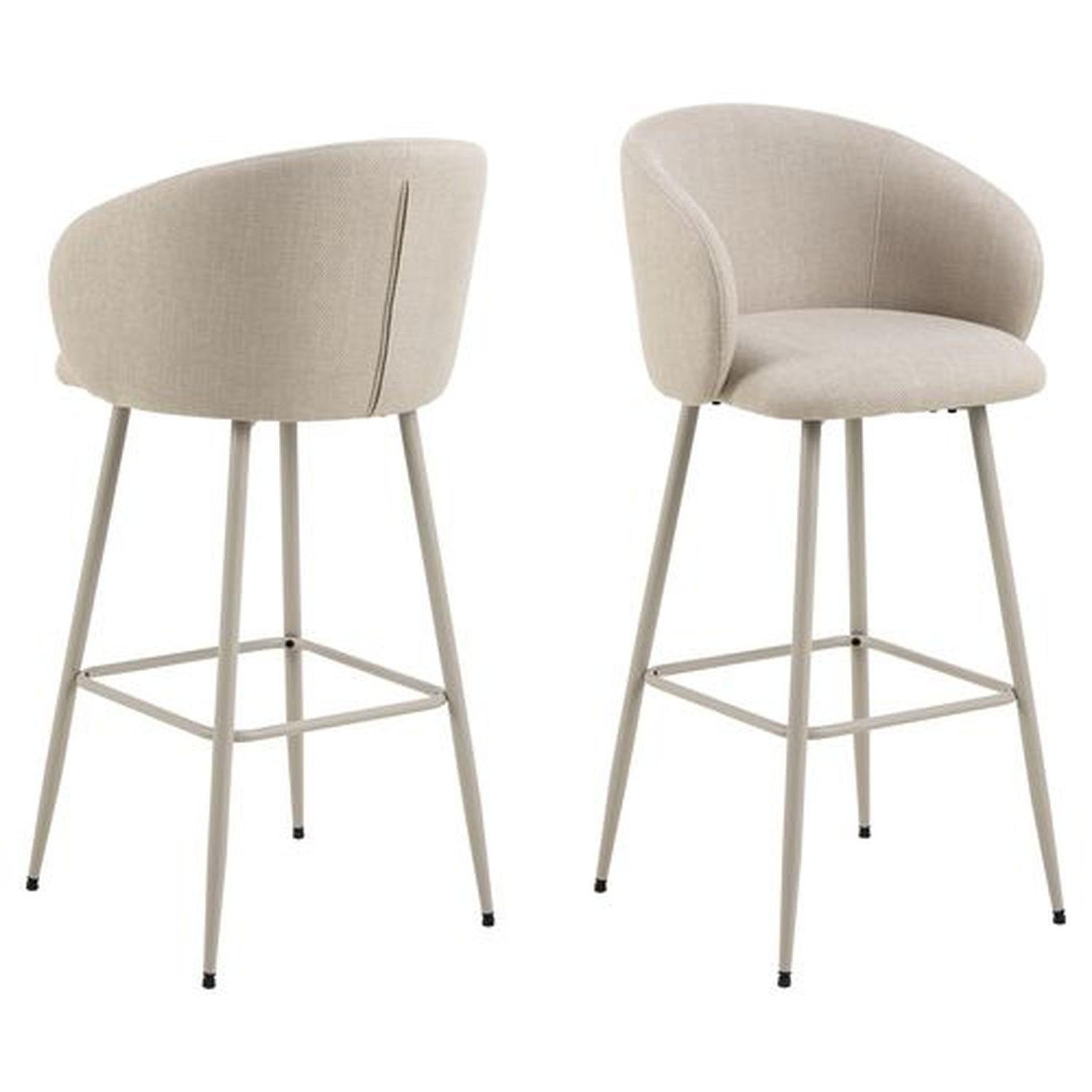 TOILINUX Lot de 2 tabourets de bar sören - beige