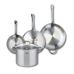 ELO Ensemble de 3 Poêles de cuisson 24, 28 et 32 cm et 1 faitout 26 cm Elo Profi Citrin