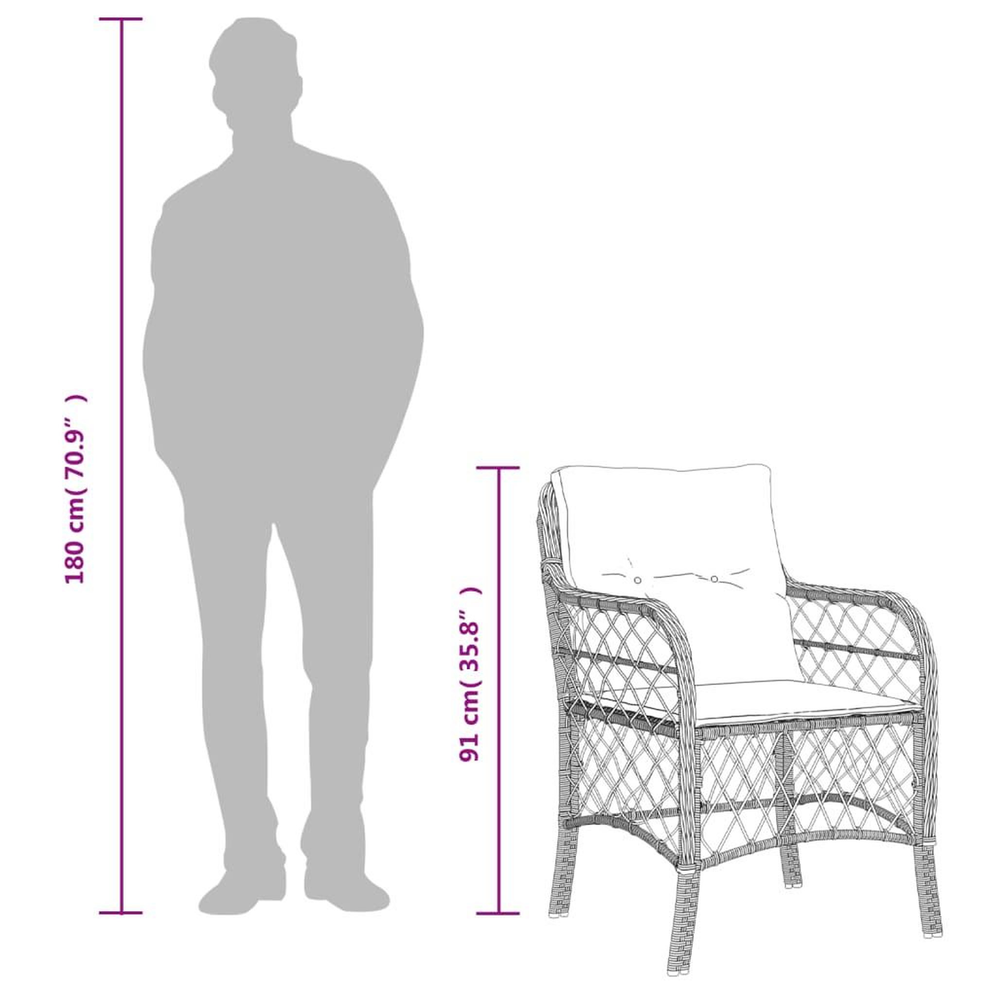 Voir la diapositive 6 : VIDAXL Chaises de jardin avec coussins lot de 2 beige resine tressee
