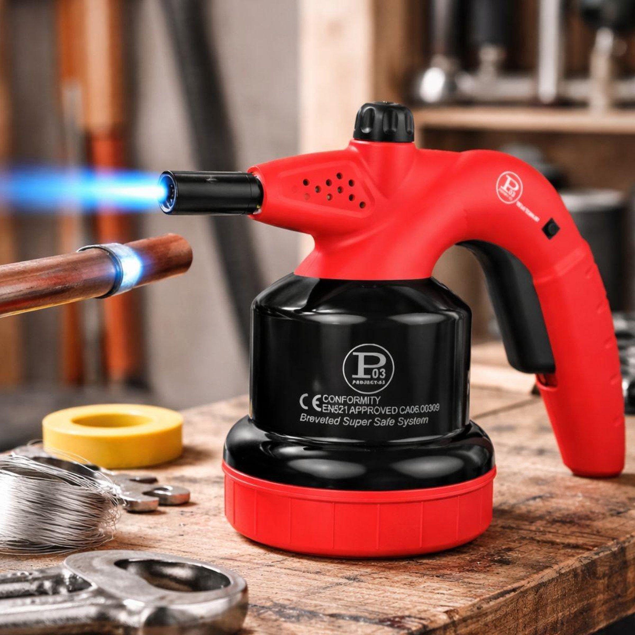 Voir la diapositive 3 : Proweltek Lampe à souder à gaz 1350°C avec Système de gachette Breveté - Allumage Auto Sécurisé, Cartouche gaz 190g