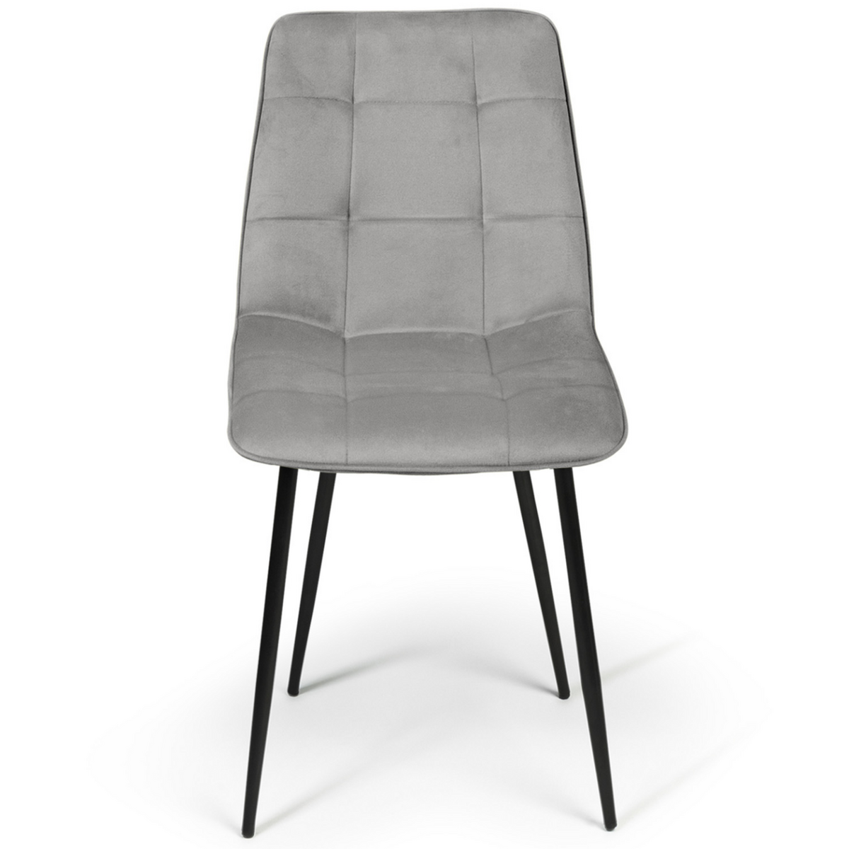 ID MARKET Lot de 4 chaises MILA en velours gris clair pour salle à manger
