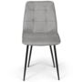 Voir la diapositive 3 : ID MARKET Lot de 4 chaises MILA en velours gris clair pour salle à manger