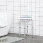 Voir la diapositive 2 : HOMCOM Tabouret de douche siège de douche - hauteur réglable, pivotant 360° - alu PP blanc bleu