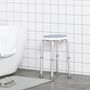 Voir la diapositive 2 : HOMCOM Tabouret de douche siège de douche - hauteur réglable, pivotant 360° - alu PP blanc bleu