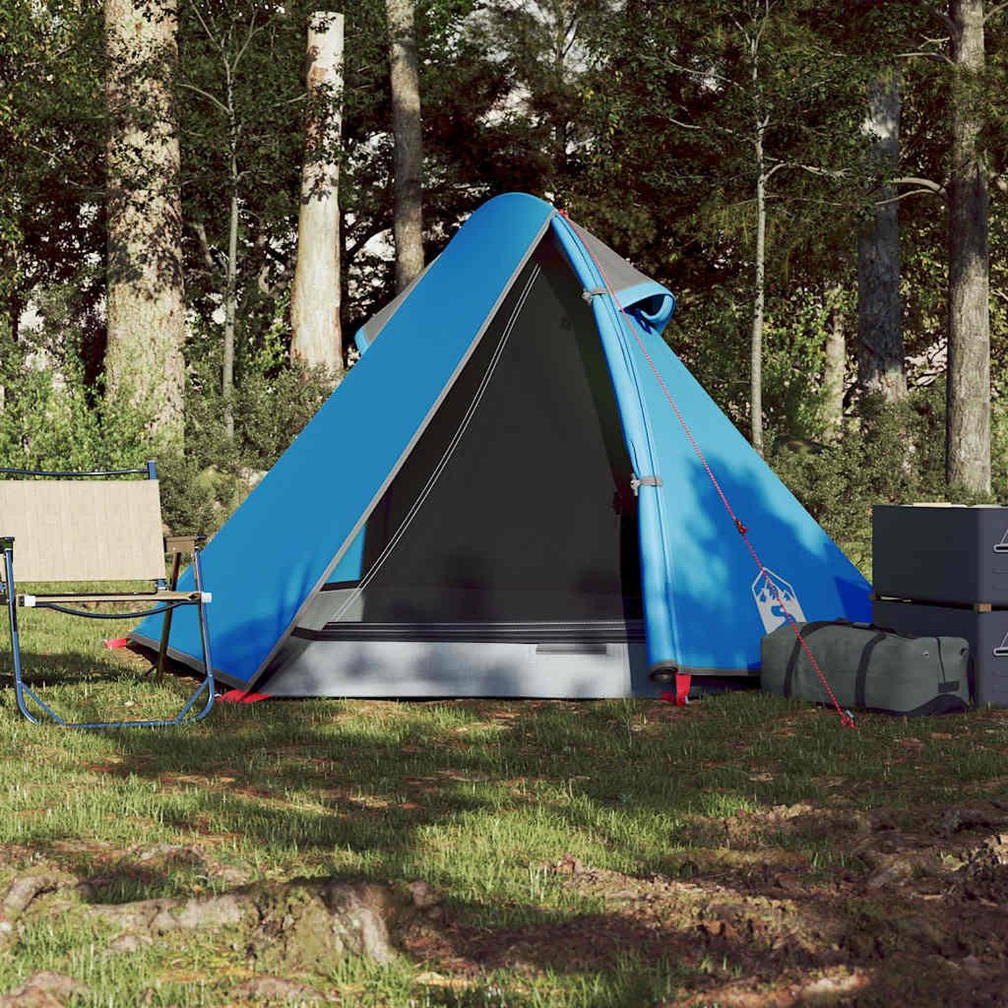 Voir la diapositive 3 : VIDAXL Tente de camping a dome 2 personnes bleu impermeable