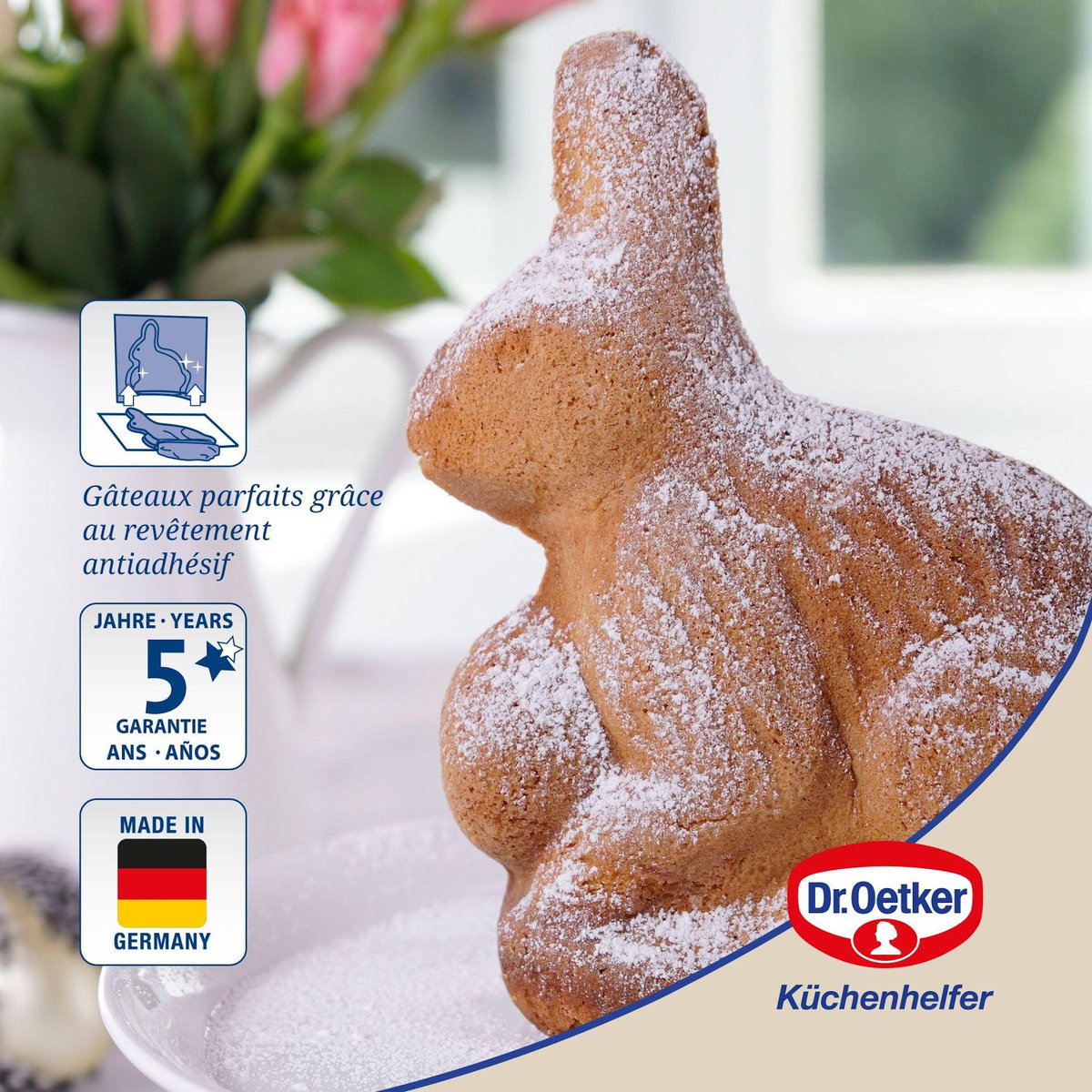 DR.OETKER Moule à gâteaux 3D en forme de lapin de Pâques 600 ml Dr.Oetker