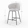 Voir la diapositive 4 : Rendez vous déco Lot de 2 chaises pour îlot central en tissu gris clair 68 cm-Cécilia