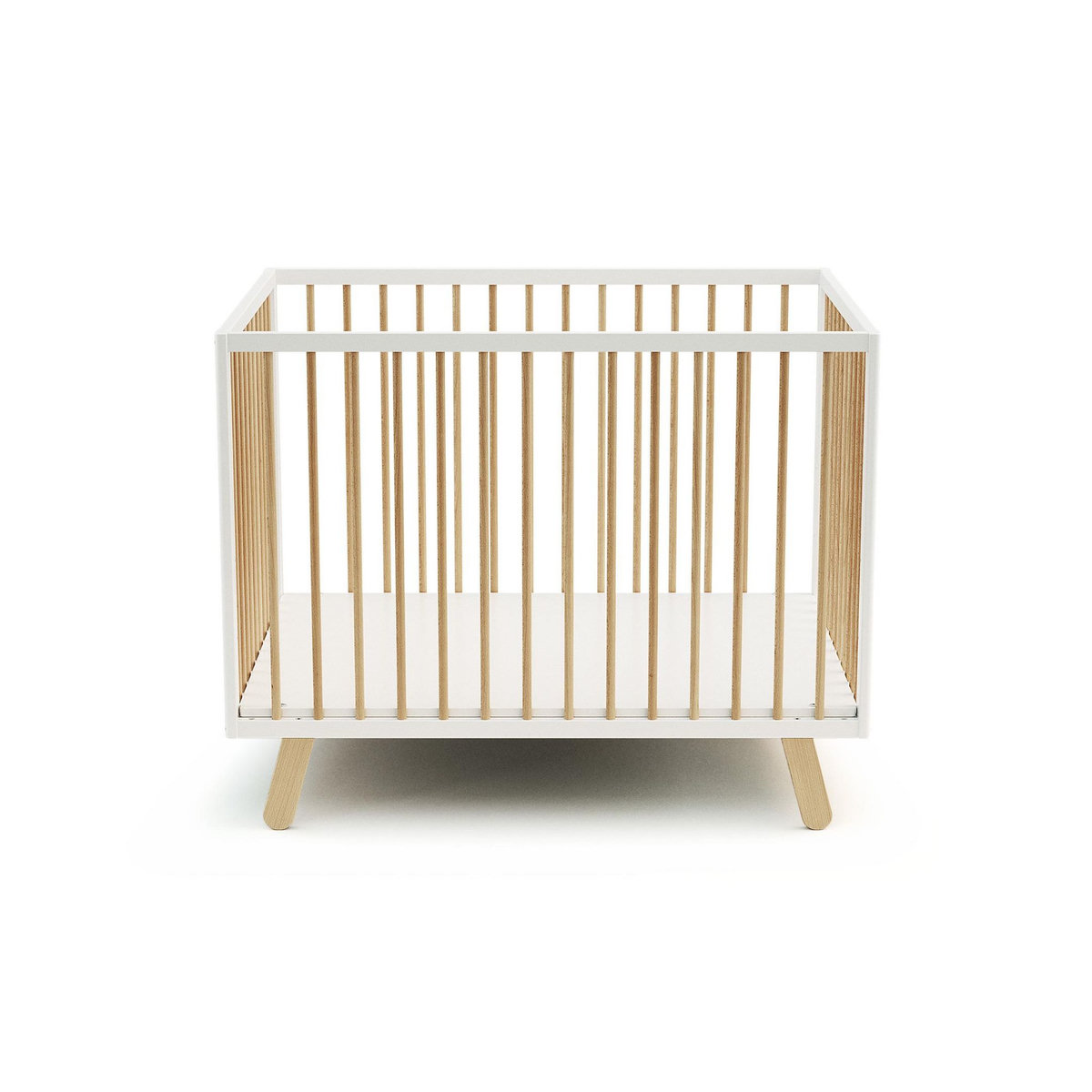 AT4 Parc bébé en bois PIRATE Blanc et Hêtre Verni 80 x 100 cm