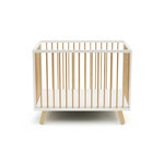 AT4 Parc bébé en bois PIRATE Blanc et Hêtre Verni 80 x 100 cm