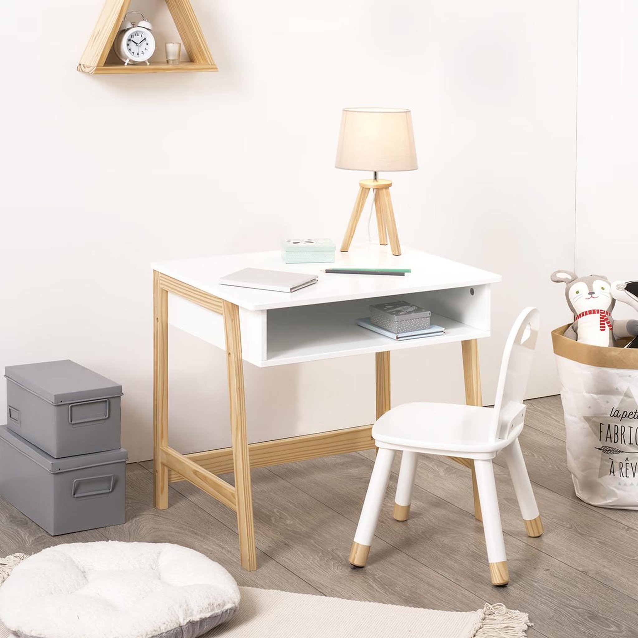 Voir la diapositive 4 : Atmosphera Kids Bureau enfant  cuty  58cm blanc