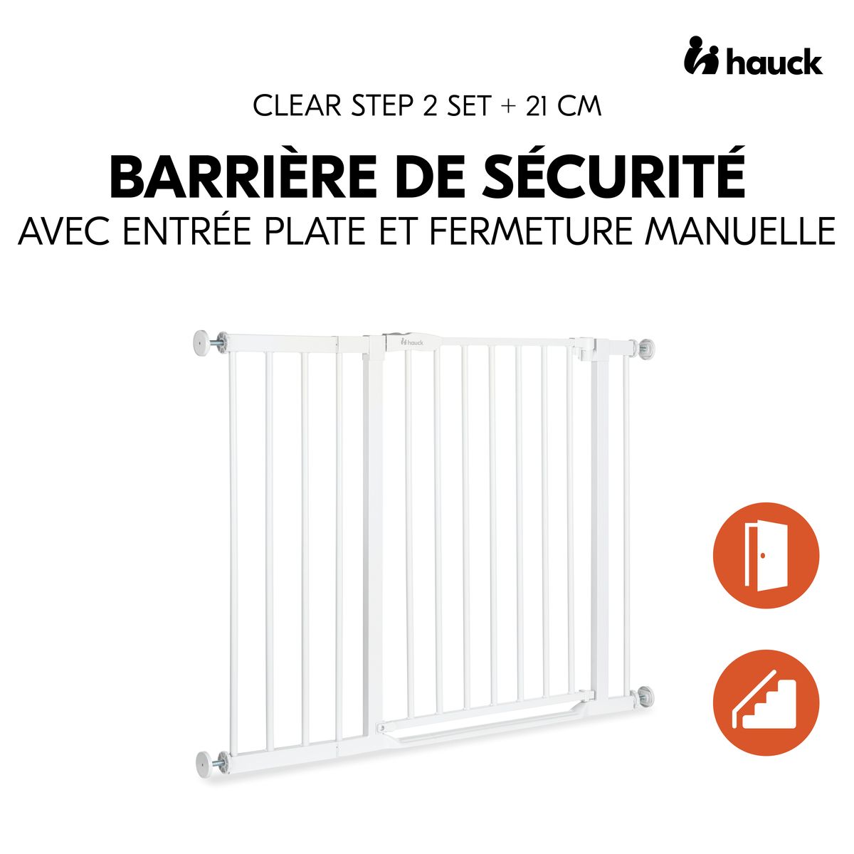 HAUCK Barrière de sécurité Clear Step Set 2 +21 cm Blanc