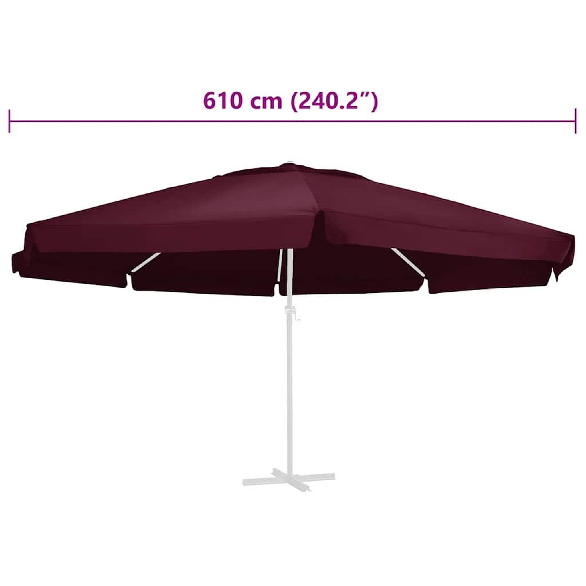 Voir la diapositive 5 : VIDAXL Tissu de remplacement pour parasol d'exterieur Bordeaux 610 cm